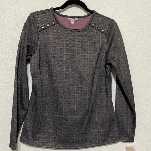 Nanette Lepore NWT Black Grey Multi Long Sleeves Double Knit Tunic Top Size S - Picture 2 of 4